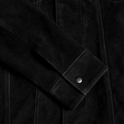 Suede Trucker Jacket | Black