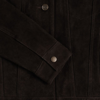 Suede Trucker Jacket | Chocolate